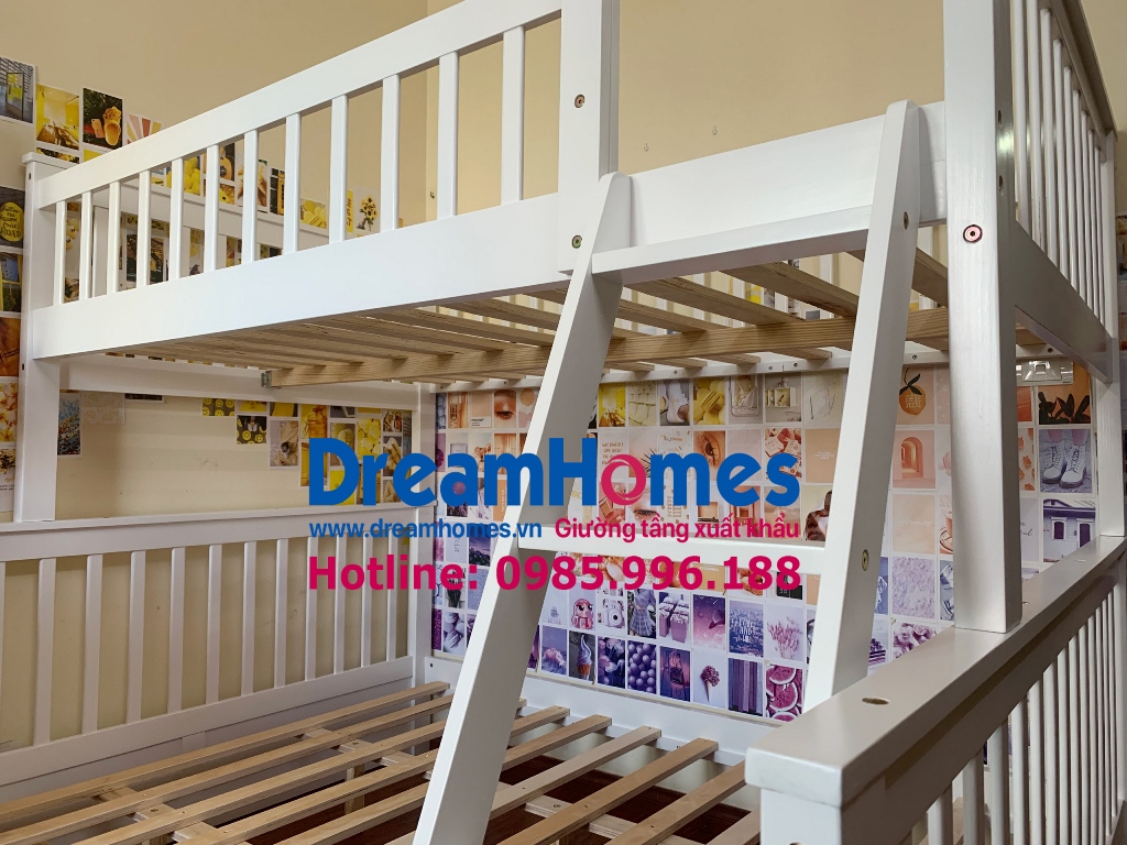 Dreamhomes.vn lắp đặt thực tế giường tầng 1m6 - 1m2 giá rẻ GT 228 KTL màu trắng tại chung cư Ngô Thì Nhậm, Hà Đông